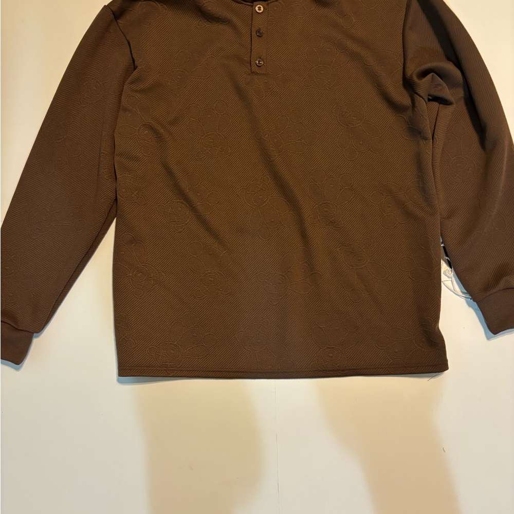 Mens G-Net 1/4 Button Up Sweater - Size XL - Brown